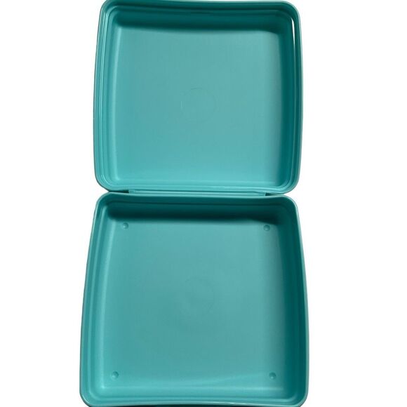 Tupperware Aqua Blue Brownie Wise Logo Sandwich Keeper - Picture 8 of 11